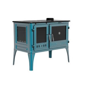 Estufa de leña de hierro fundido Dorello con puerta de vidrio - Product Image 1