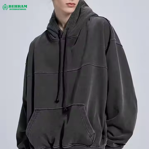 Sweat à capuche pour homme de haute qualité, 100% coton molletonné/éponge française, nouvelle mode d'hiver, impression 3D en relief sur le devant, logo personnalisé, séchage rapide - Product Image 6