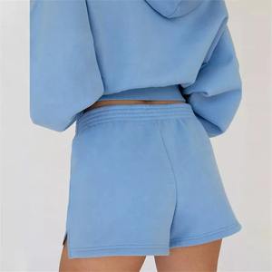 Entraînement confortable 2 pièces femme ensembles courts nouveauté meilleure dernière mode vêtements décontractés femmes à capuche et ensemble de shorts - Product Image 3