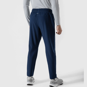 กางเกงผ้าแคนวาสขาวกลางเอวแบบลำลองของผู้ชาย OEM กางเกงทรงดินสอผ้ายืดน้ำหนักเบาสไตล์สปอร์ตพร้อมเชือกรูด - Product Image 2