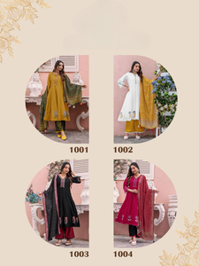 Hermoso conjunto de anarkali Kurti de seda vichitra con trabajo manual y trabajo de bordado perfecto para todos los eventos - Product Image 6