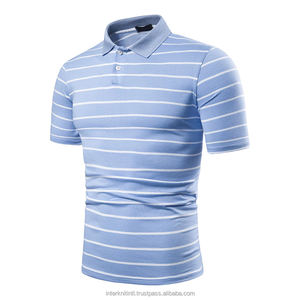 Camiseta Casual de Manga Corta para Hombre, 100% Algodón, Tejida y Bordada, con Diseño de Tres Rayas, Tejido Transpirable, Personalizable - Product Image 1