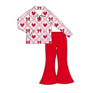 Pre-ordenar Conjunto <span class=keywords><strong>de</strong></span> Ropa para Bebés Niñas: Sudadera con Cremallera <span class=keywords><strong>de</strong></span> Manga Larga y Pantalones Acampanados <span class=keywords><strong>de</strong></span> Color Liso, Estilo Yoga, para Primavera y San Valentín - Product Image 6