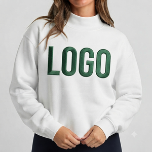 Sudadera Casual Oversize con Cuello Alto para Mujer, de Algodón Relajado, Manga Larga, Ropa Moderna - Product Image 1