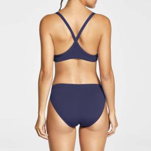 Bikini traje de baño Sexy Glitter String Bikini Beachwear Color sólido secado rápido Tie Tanga Bottoms con logotipo de metal traje de baño - Product Image 6