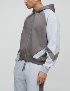 Vente en gros de streetwear personnalisés Survêtement surdimensionné pour hommes 100% coton Ensemble 2 pièces de haute qualité avec fermeture éclair et pantalon de survêtement - Product Image 2