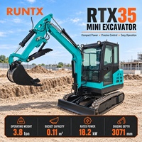 RUNTX fabrication en usine 3.5 tonnes 3.5 t en option Kubota EPA moteur Excavadora Mini pelleteuse sur chenilles