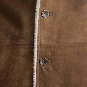 Autumn/Winter Fashion <b>Men</b> Vintage <b>Suede</b> <b>Leather</b> <b>Jacket</b> Stand Collar Regular Sleeve Unisex Loose Waterproof Breathable Coat - Product Image 4