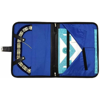 Master Mason Blue Lodge Tablier Case Noir Imitation Cuir Mm Wm Provincial Maçonnique Haute Qualité Tablier sur mesure Porte-documents