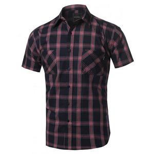Chemise d'affaires décontractée pour hommes personnalisée de haute qualité à manches courtes OEM ODM étiquette de bande imprimée à rayures unies avec votre propre logo inclus - Product Image 4