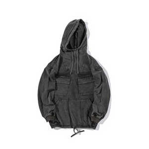 Sweat à capuche avec strass personnalisé sans pull sweat à capuche lavé à l'acide hommes sérigraphie Logo lourd polaire Vintage en détresse sweats à capuche - Product Image 1