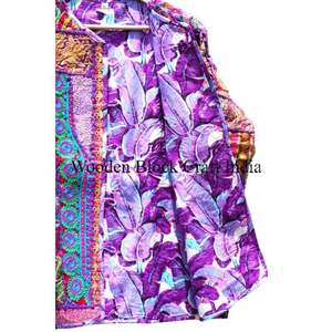 Vintage Unisex Winter <b>Coat</b> Long Party Wear Indian Hand-Stitched Quilted Kantha Jacket Suzani Embroidery Plus Size Printed jacket - Product Image 6