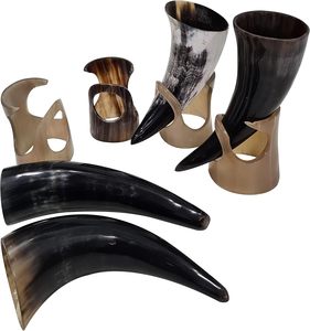 Cuerno Vikingo para Beber Hecho a Mano con Soporte, Se Aceptan Tamaños y Logotipos Personalizados, Cuerno de Buey, Cuerno Vikingo para Beber - Product Image 2