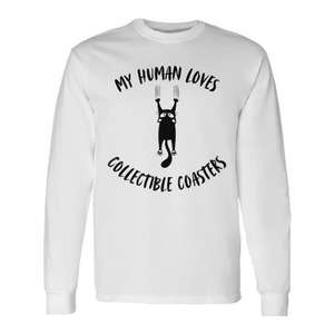 Camiseta de manga larga con estampado de gatos para amantes de la colección de posavasos My Human Loves - Camisetas promocionales - Product Image 1