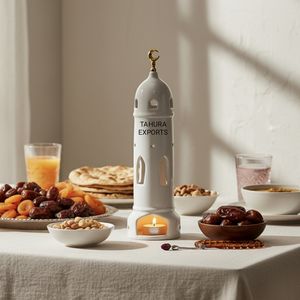 สำหรับ2026ที่ตกแต่งด้วยเซรามิกมีลวดลายสวยงามรอมฎอนที่วางเทียนทีไลท์สำหรับตกแต่งที่มีสไตล์การตกแต่งภายในที่นุ่มนวลให้อารมณ์อบอุ่น - Product Image 3