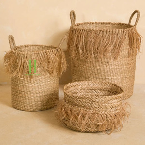 Nueva mesa auxiliar de taburete de ratán hecha a mano ecológica tradicional con cesta de almacenamiento de muebles de sala de estar de Vietnam - Product Image 6