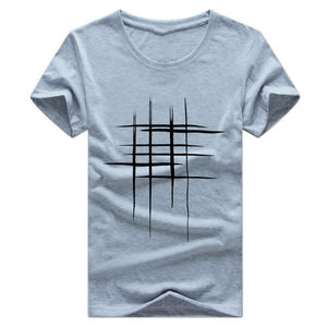 เสื้อยืดลำลองผู้ชายแขนครึ่งแขนเสื้อย้อมแผนซักได้สำหรับฤดูร้อนเสื้อยืดผ้าฝ้าย100% ระบายอากาศได้ดีบริการ OEM - Product Image 1