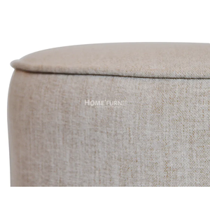 Tabouret pouf rond rembourré en mousse plaqué or acier inoxydable pin et contreplaqué cadre pieds ignifuges usine OEM - Product Image 4
