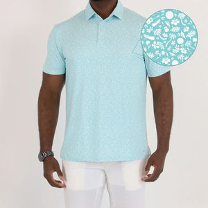 T-shirt polo en polyester pour homme de haute qualité, design de golf uni, noir, logo personnalisé, avec MOQ faible - Product Image 2