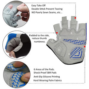 Guantes de ciclismo de medio dedo para hombres y mujeres, guantes de fitness para entrenamiento, transpirables y cómodos, material de nailon ligero - Product Image 6