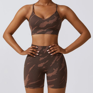 Custom Women Gym Workout Clothes Yoga <b>Set</b> <b>Tie</b> <b>Dye</b> Print 2 Piece <b>Sets</b> Female Outfits Sport Active Wear - Product Image 5