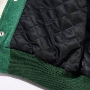 Ventas al por mayor verde personalizado bordado Diseño Varsity chaquetas de los hombres de moda Letterman hombre chaquetas causales chaquetas para hombre transpirable - Product Image 5