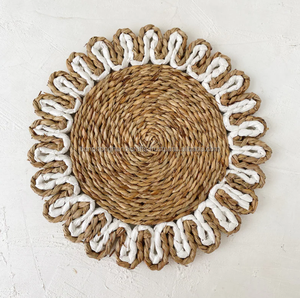 Hot Item <b>White</b> Boho Seagrass <b>Placemat</b> Diameter 30cm | Table Dining <b>Placemats</b>, Decorative <b>Placemats</b> for Home Hotel Restaurant - Product Image 2