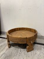 Table Chakki en bois sculpté indien antique de style moderne ensemble de meubles de maison durables pour les tables basses de salle à manger et de salon