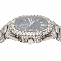 Montre en quartz moissanite de qualité supérieure avec bracelet léger et lisse en verre cristal, idéale pour un cadeau de mariage