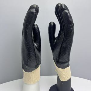 Găng tay an toàn PVC chống hóa chất với thiết bị bảo vệ cổ tay dệt kim màu trắng với nhúng thứ cấp cho công việc - Product Image 3