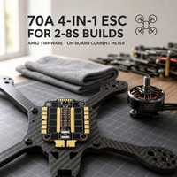 FT60-110A 4In1 ESC AM32 Firmware Pengontrol Kecepatan Elektronik Tanpa Sikat Dshot300Dshot600 Meteran Arus 2-8S LipoKompatibelRCModels