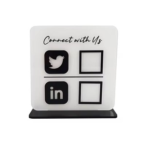 Chic <b>Acrylic</b> Social Media Sign <b>Stand</b> for Promoting Your Online Presence - Perfect for Events, Businesses, and Marketing Displays - Product Image 3