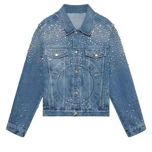 Veste en jean strass pour hommes Design de mode tendance Durable Fournisseur de tissu doux Veste en jean strass - Product Image 5