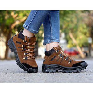 Botas de senderismo elegantes para mujer, zapatos ligeros para caminar y viajar al aire libre, Botas de senderismo de cuero impermeables para hombre - Product Image 5
