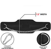 Ceinture de musculation unisexe en néoprène et cuir avec chaîne pour entraînement de musculation et tractions, élastique, respirante et antidérapante
