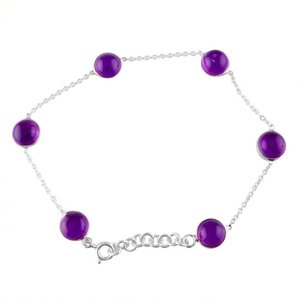 Shah Gems Women's Natural Amethyst <b>Bracelet</b> 925 Sterling Silver Crystal <b>Bracelets</b> & <b>Bangles</b> - Product Image 1