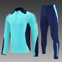 Nouvelle Saison 25/26 Survêtement de Foot Uniforme d'Équipe Respirant Maillots de Football Ensembles Logo Personnalisé Veste de Football à Fermeture Éclair Complète pour Hommes