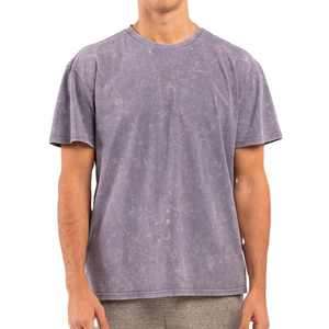 Men's <b>Tie</b>-Dye Short Sleeve Acid Wash T-Shirt 100% Cotton Regular Fit O-Neck Casual Solid Color Jersey <b>Knitted</b> Top - Product Image 1