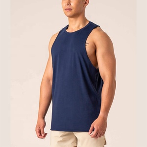 เสื้อกล้ามคอตตอนอีลาสเทนสำหรับผู้ชายเสื้อกล้ามสำหรับเล่นกีฬาคอกลมมีขอบโค้งระบายอากาศได้ดีคุณภาพพรีเมี่ยมออกแบบโลโก้ได้ตามต้องการ - Product Image 2