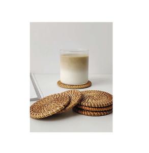 Handmade Woven Rattan Tea <b>Coaster</b> <b>Sets</b> Designer Wicker <b>Coaster</b> for Drinking Mug Glass Tea Cup <b>Coaster</b> Mats <b>and</b> Pads <b>Placemats</b> - Product Image 3