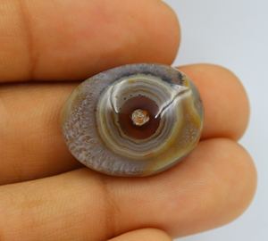 Cabujón de Ágata Natural, Corte Ovalado, Liso, 24X19X9MM, Piedra Preciosa para Joyería - Product Image 1