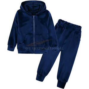 Boys Girls 2-Piece <b>Velour</b> <b>Tracksuit</b> Sweatsuit Set Kids Long Sleeve Hoodie with Elastic Waist Sweatpants Soft Comfortable - Product Image 1