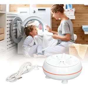 Portable Ultrasonic Travel <b>Washing</b> <b>Machine</b> Mini <b>Top</b>-<b>Loading</b> Semi-Automatic Foldable Stainless Steel Housing Battery Power Source - Product Image 5