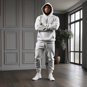 Chándal para hombre, Sudadera con capucha y pantalones de chándal, chándal deportivo para correr, chándal personalizado para hombre, chándal blanco de lana pesada para hombre - Product Image 3