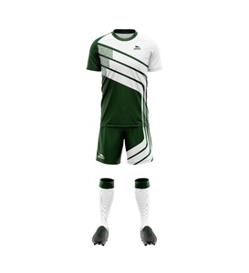 Conjuntos de camisetas de fútbol retro de sublimación completa 100% poliéster con pantalones cortos de fútbol y calcetines de agarre uniforme de fútbol - Product Image 5