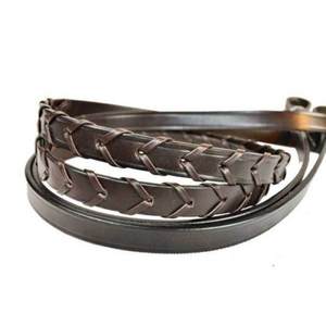 Riendas de caballo de cuero de arnés auténtico hechas a medida duraderas y cómodas para entrenamiento de carreras de barril de cuerda y Occidental - Product Image 3