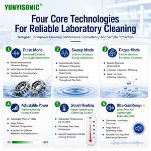 Yunyisonic 33kHz Labor-Ultraschallreiniger mit Einstellbarer Leistung und Puls-Sweep-Funktion für Radreinigung, Glaswaren und PCB-Komponenten - Product Image 4