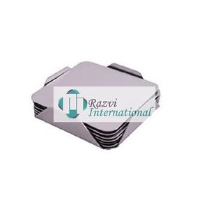 Marble Coasters with Silver and Gold Trim and Tray Set With Gold Silver Tray <b>Table</b> Decor Fancy Designing <b>Kitchen</b> Ware Coaster - Product Image 2