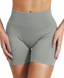 Shorts de cycliste respirants pour femmes avec poches, taille mi-haute, contrôle du ventre, 100% coton, entraînement, yoga, athlétique, gym, service OEM - Product Image 1