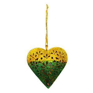 เครื่องประดับโลหะรูปหัวใจสีทองประดับดอกไม้แวววาวตกแต่งต้นคริสต์มาสงานแต่งงานงานเลี้ยงตกแต่งบ้านชิ้นของขวัญ - Product Image 2
